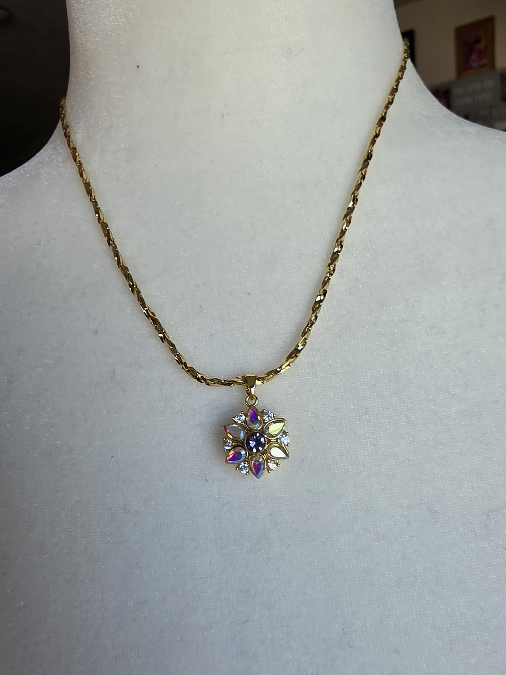 Cadena Con Dije Giratorio Anti Estres Oro Laminado 14k